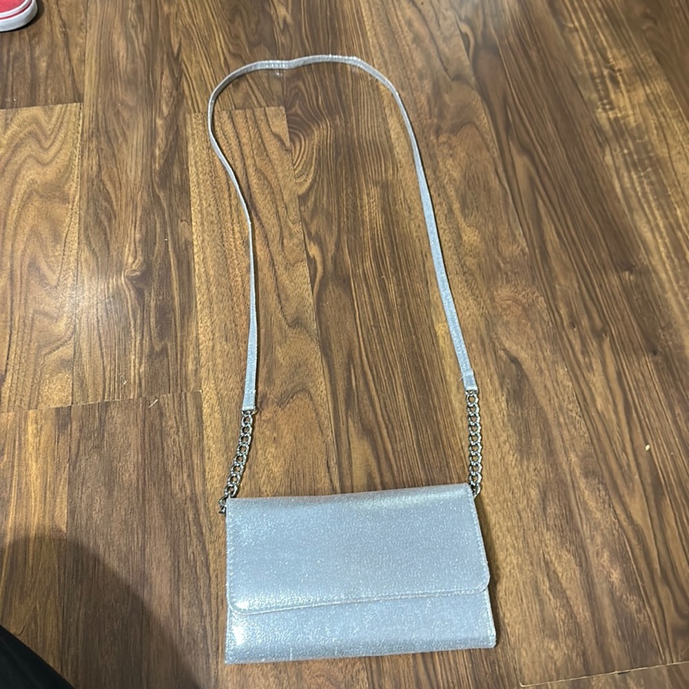 Gray sparkly purse